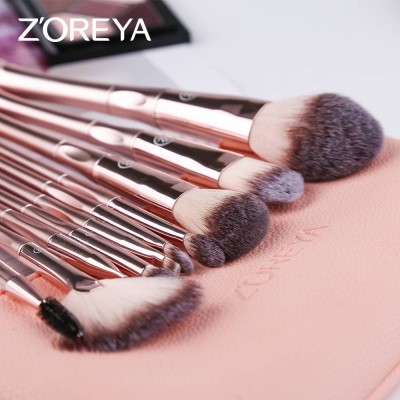 professional 10pcs high grade best price beauty cosmetic brush set low MOQ popular products Makeup Brush set with pink bag