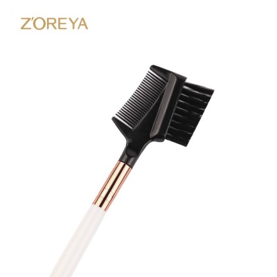 Zoreya plastic double end high grade aluminum eyebrow and brow comb brushes